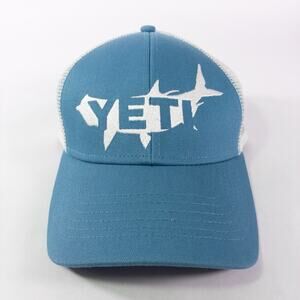 YETI Tarpon Fish Light Blue Teal Trucker Hat Cap Mesh Snapback OSFA Mesh Back